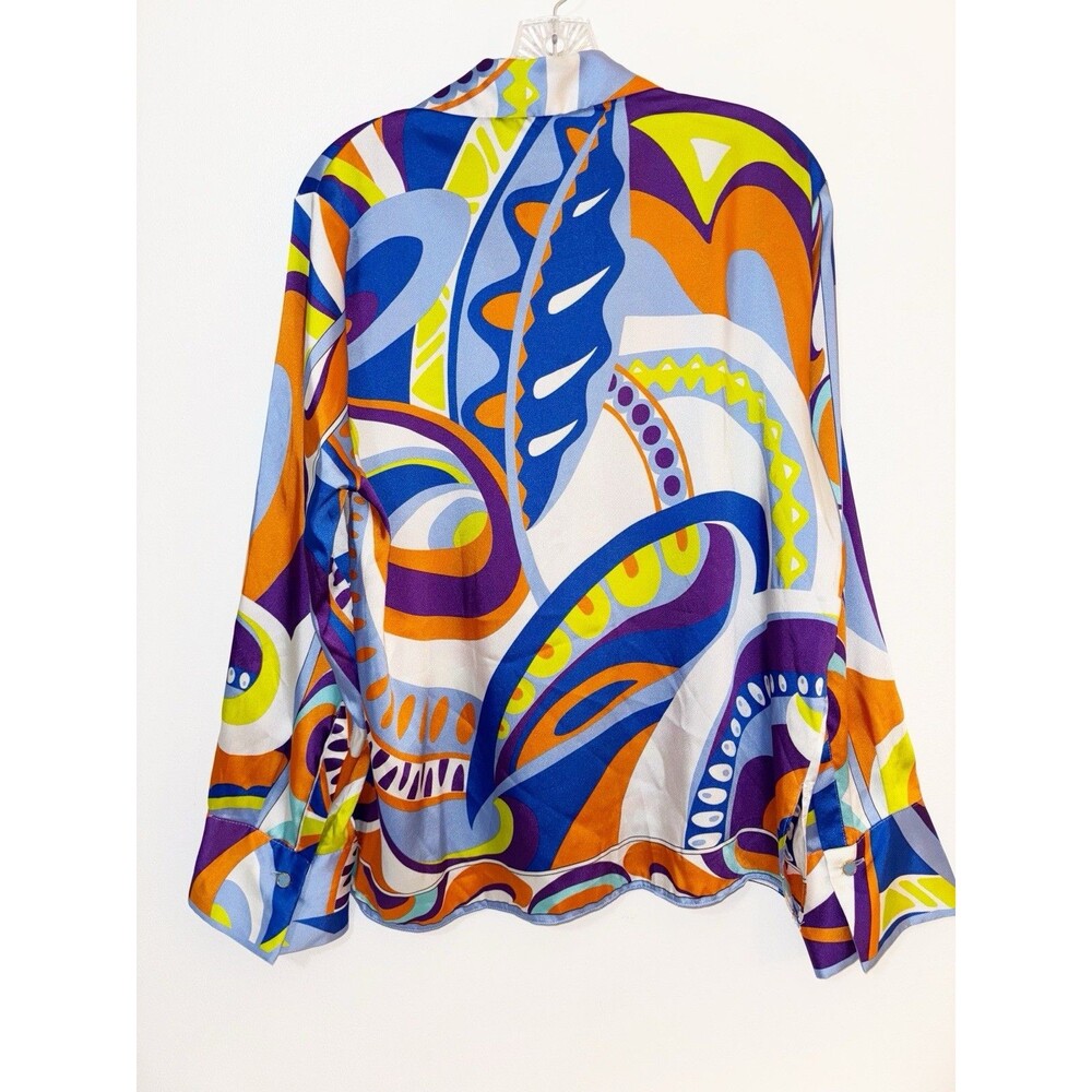 Zara Abstract Colorful Long Sleeved Blouse Size XL - Picture 7 of 7
